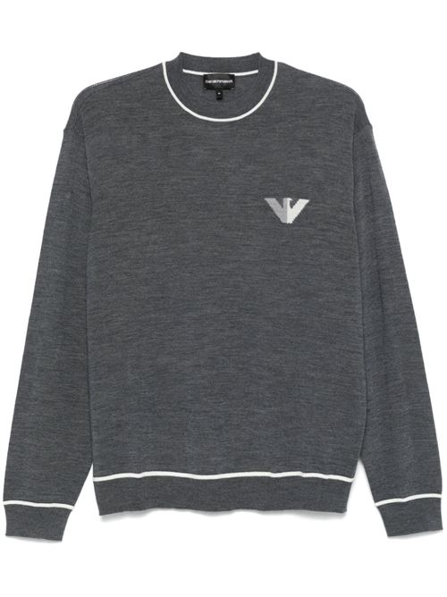 Gray sweater with logo Emporio Armani | 6D1MXH 1MJLZ.F629